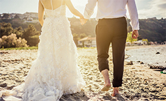 couple walking on beach