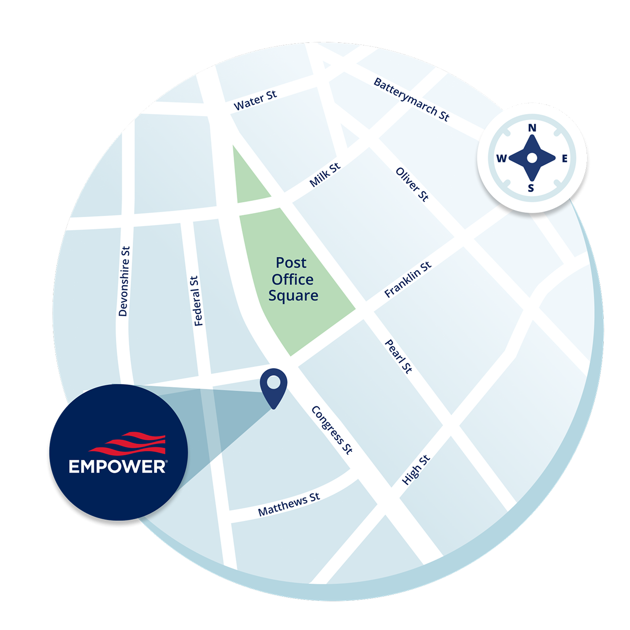 Map showing location of Empower Boston center
