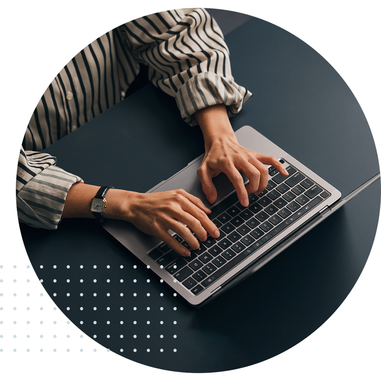 Hands on a keyboard typing