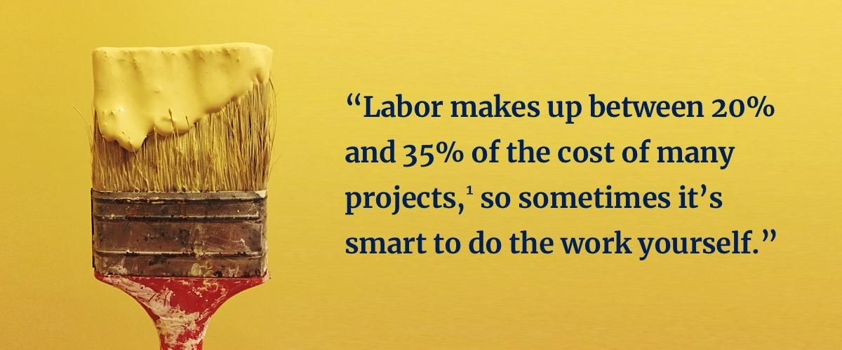 Labor makes up between 20% and 35% of many home improvement projects