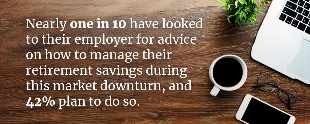 Nearly one in ten have looked to their employer for advice on retirement savings