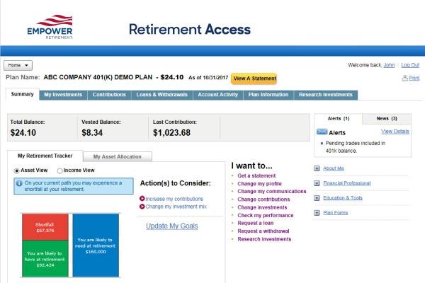 Empower Retirement Access log in