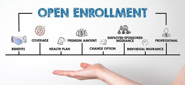 graphic showing Open enrollment options