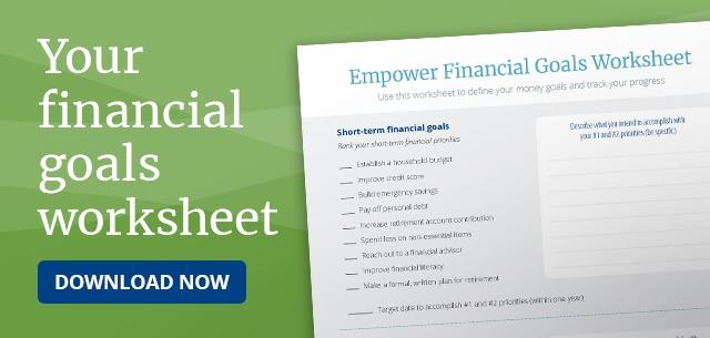 Graphic of Financial goals worksheet download