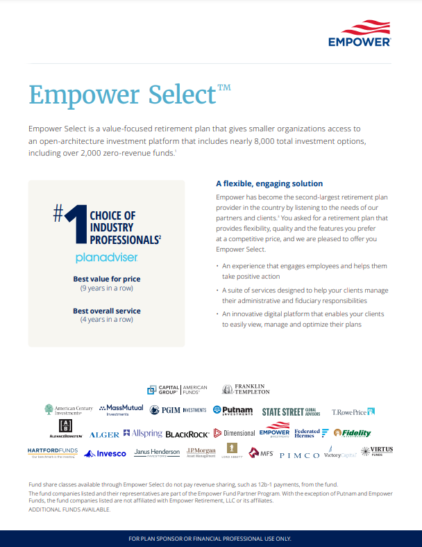 Retirement Products Empower Select Empower