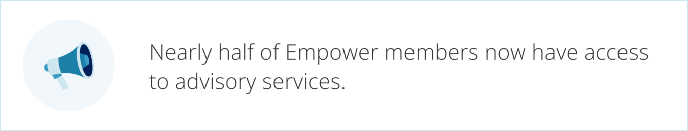 Nearly half of Empower members now have access to advisory services.