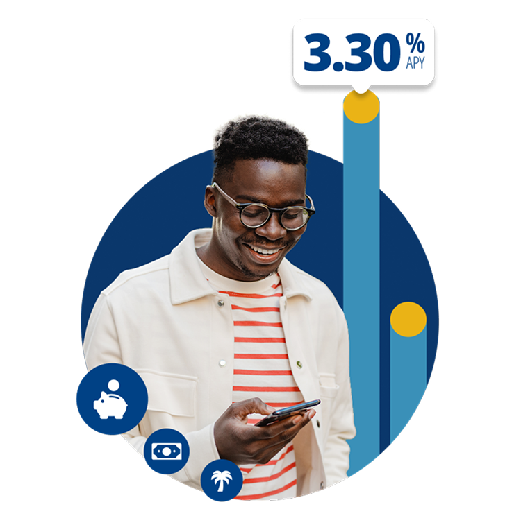 Empower cash app showing account growth at 3.30% APY