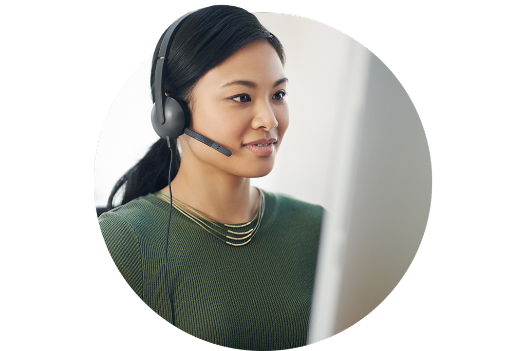 Customer service representative ready to assist beneficiaries.