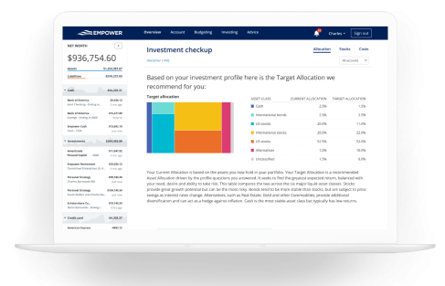 Investment Checkup Desktop Dashboard