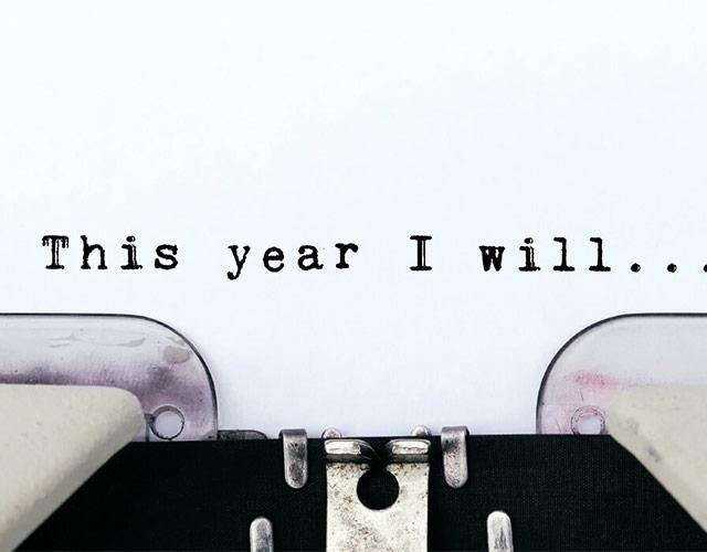 Paper in typewriter for new years resolutions. This year I will...