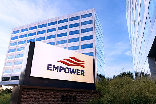 Empower Retirement logo sign at headquarters building