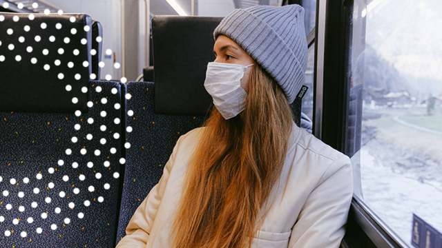 person wearing pandemic face mask