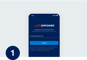 Mobile phone view of Empower application